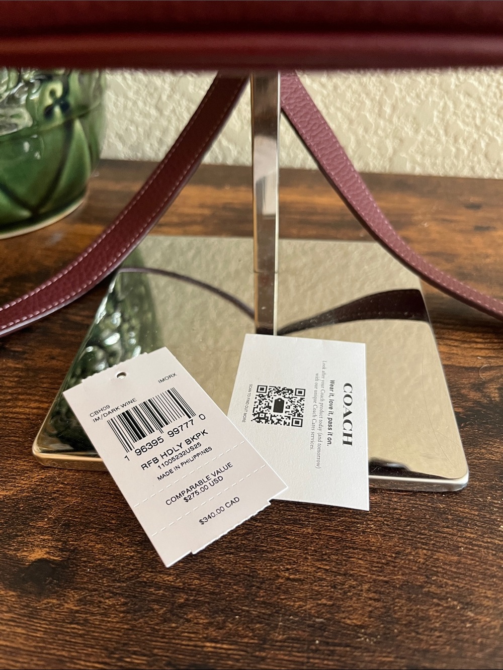 🆕 Coach Hadley Backpack dark wine - Picture 3 of 10